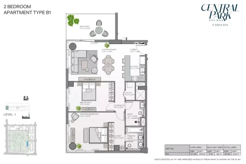 Floor plan, 2 Beds, 1,343 sq ft
