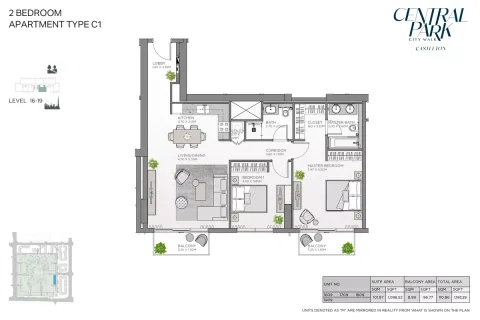 Floor plan, 2 Beds, 1,193 sq ft