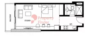 Floor plan, Studio, 0 sq ft