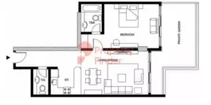 Floor plan, 1 Bed, 0 sq ft