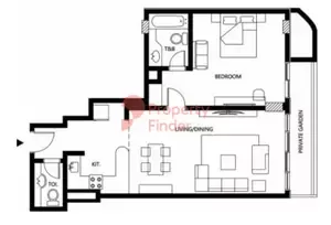 Floor plan, 1 Bed, 0 sq ft
