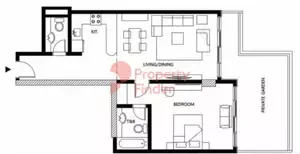 Floor plan, 1 Bed, 0 sq ft
