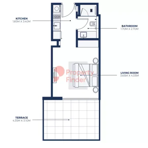 Floor plan, Studio, 476 sq ft