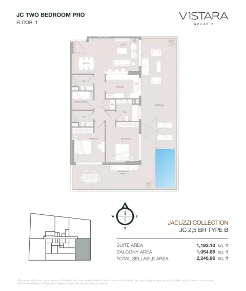 Floor plan, 3 Beds, 2,246 sq ft