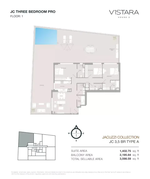 Floor plan, 4 Beds, 3,598 sq ft