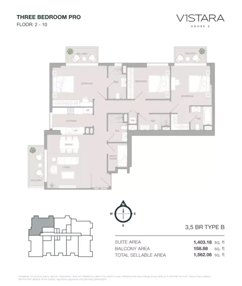 Floor plan, 4 Beds, 1,562 sq ft