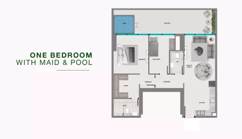 Floor plan, 1 Bed, 0 sq ft