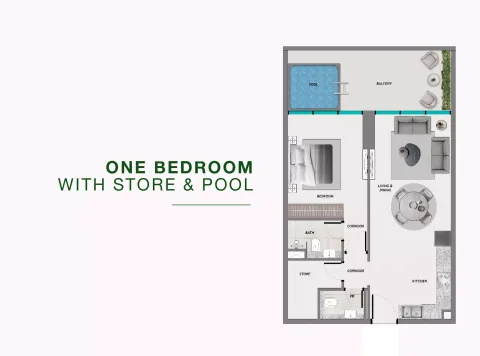 Floor plan, 1 Bed, 0 sq ft