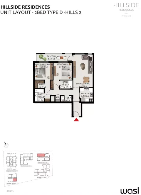 Floor plan, 2 Beds, 0 sq ft