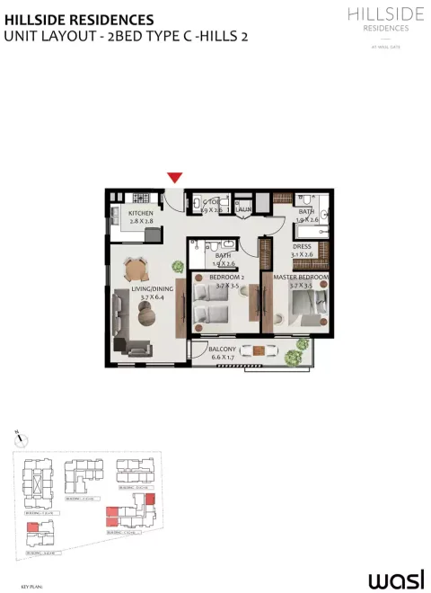 Floor plan, 2 Beds, 0 sq ft