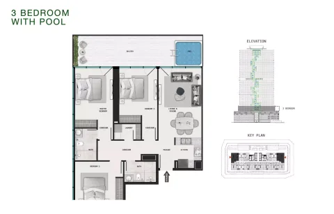 Floor plan, 3 Beds, 0 sq ft