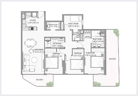 Floor plan, 3 Beds, 0 sq ft