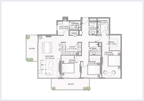 Floor plan, 3 Beds, 0 sq ft
