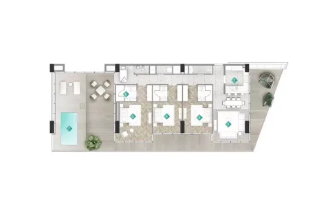 Floor plan, 3 Beds, 1,850 sq ft