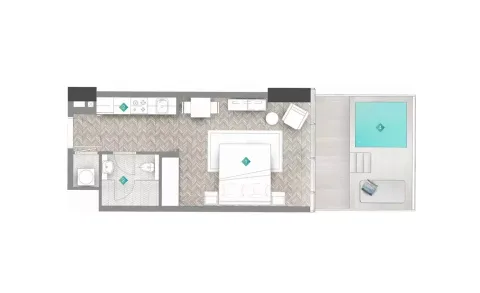 Floor plan, Studio, 507 sq ft