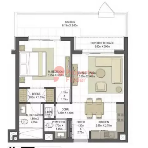 Floor plan, 1 Bed, 685 sq ft