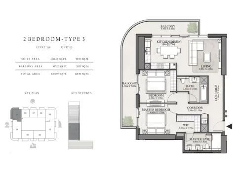 Floor plan, 2 Beds, 1,383 sq ft