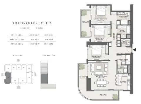 Floor plan, 3 Beds, 1,996 sq ft