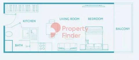 Floor plan, Studio, 422 sq ft