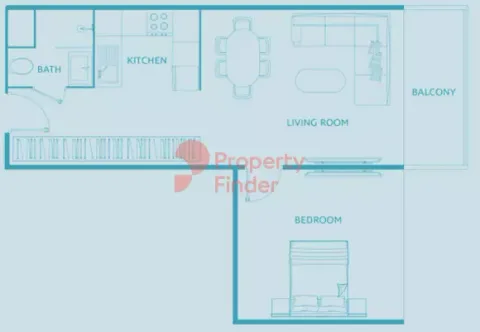 Floor plan, 1 Bed, 620 sq ft