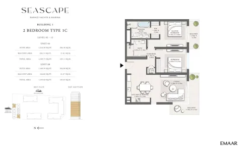Floor plan, 2 Beds, 1,389 sq ft
