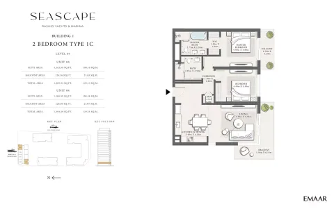 Floor plan, 2 Beds, 1,393 sq ft