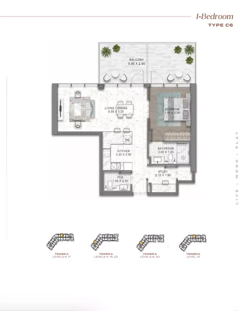 Floor plan, 1 Bed, 0 sq ft
