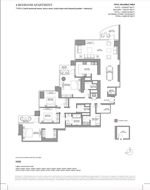 Floor plan, 4 Beds, 2,997 sq ft