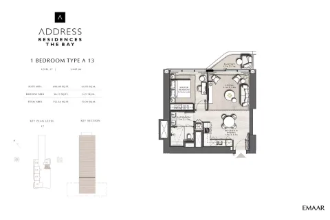 Floor plan, 1 Bed, 755 sq ft