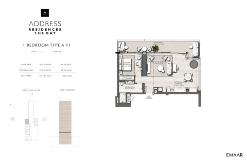 Floor plan, 1 Bed, 1,192 sq ft