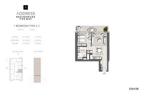 Floor plan, 1 Bed, 914 sq ft