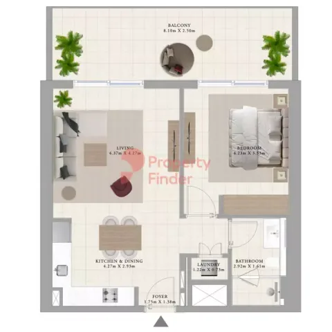 Floor plan, 1 Bed, 902 sq ft