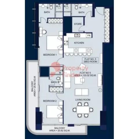 Floor plan, 2 Beds, 1,659 sq ft