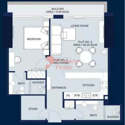 Floor plan, 1 Bed, 847 sq ft