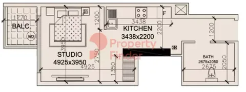 Floor plan, Studio, 461 sq ft