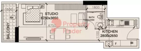 Floor plan, Studio, 538 sq ft