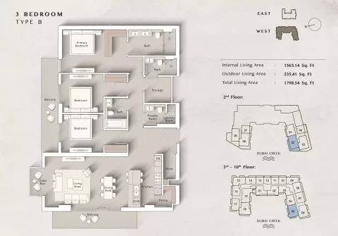 Floor plan, 3 Beds, 1,798 sq ft