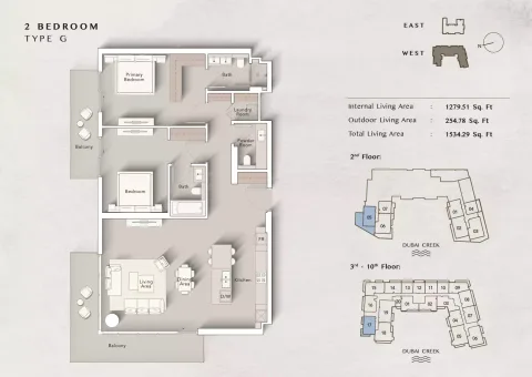 Floor plan, 2 Beds, 1,534 sq ft