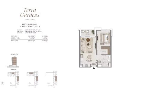 Floor plan, 1 Bed, 741 sq ft
