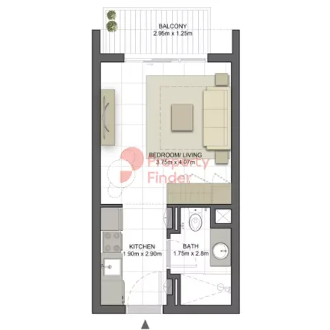 Floor plan, Studio, 359 sq ft