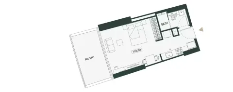 Floor plan, Studio, 477 sq ft