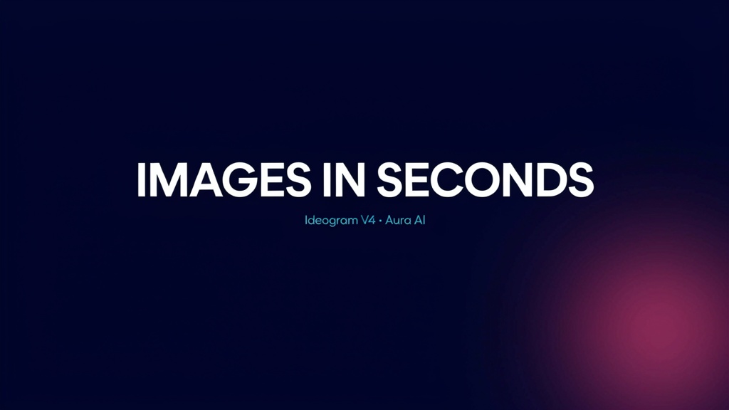 Ideogram V4 hero image on Aura AI — Images in Seconds poster