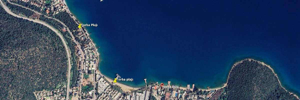 Torba plajı kuşbakışı görünüm resmi