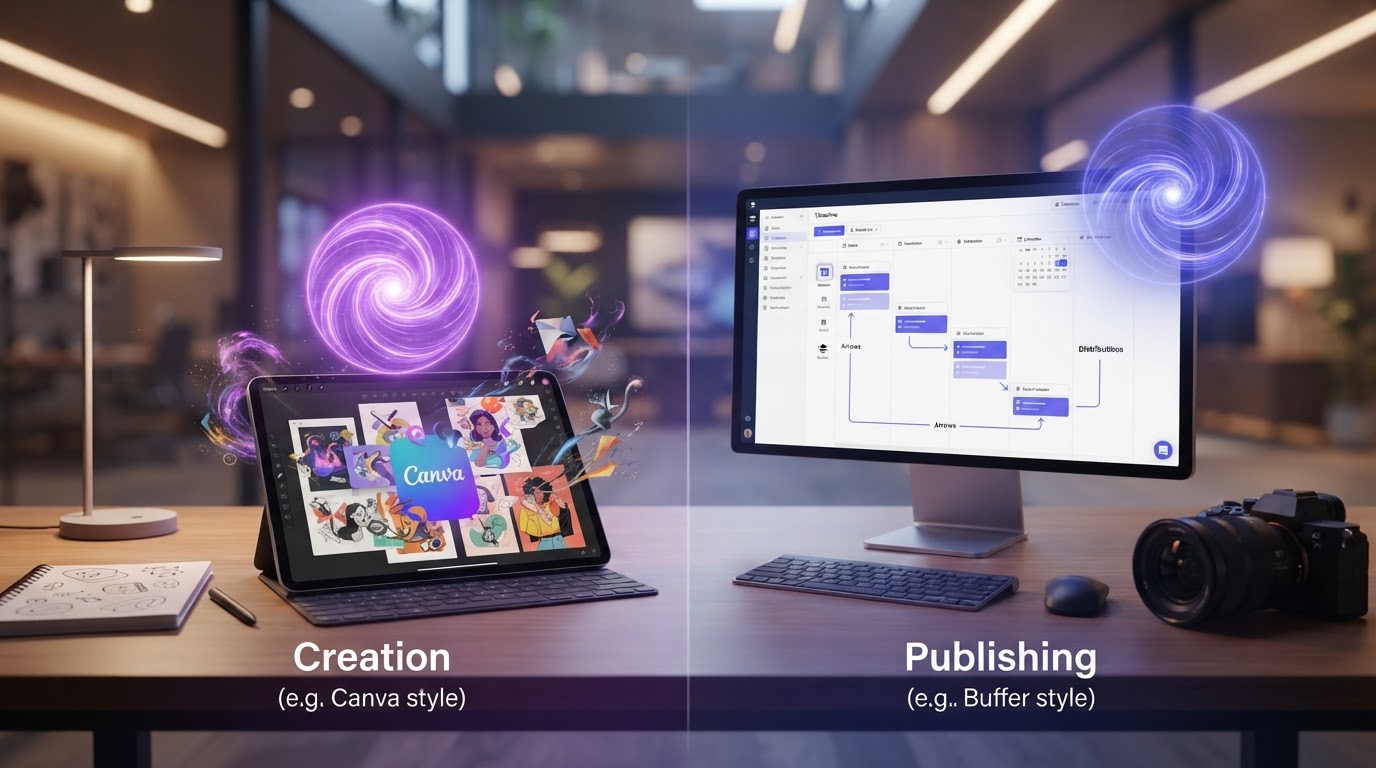 Canva ou Buffer : pourquoi vous confondez création et publication