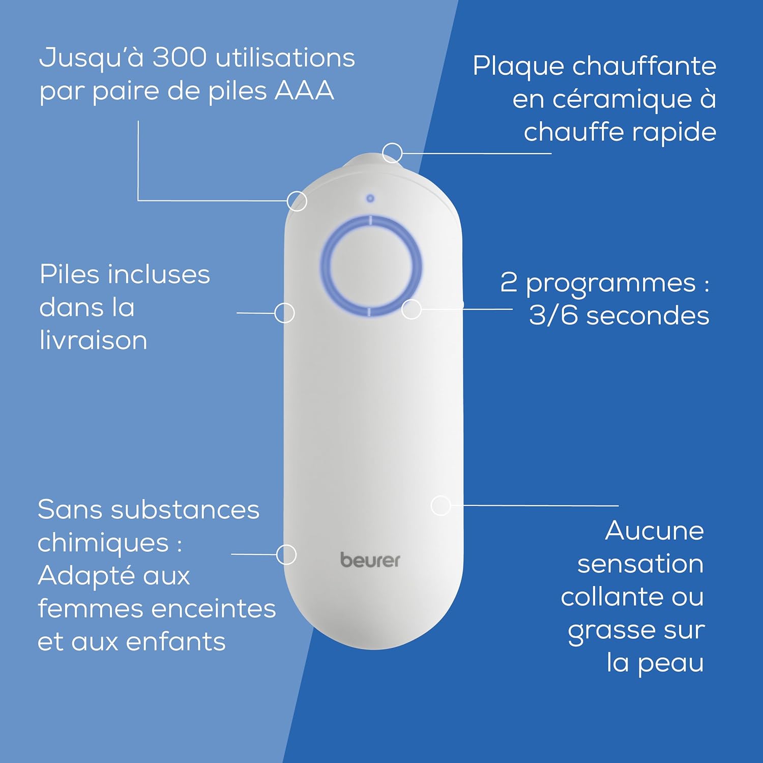 Beurer BR 60 Stylo Anti-Démangeaison - Soulagement Chauffant des Piqûres d'Insectes