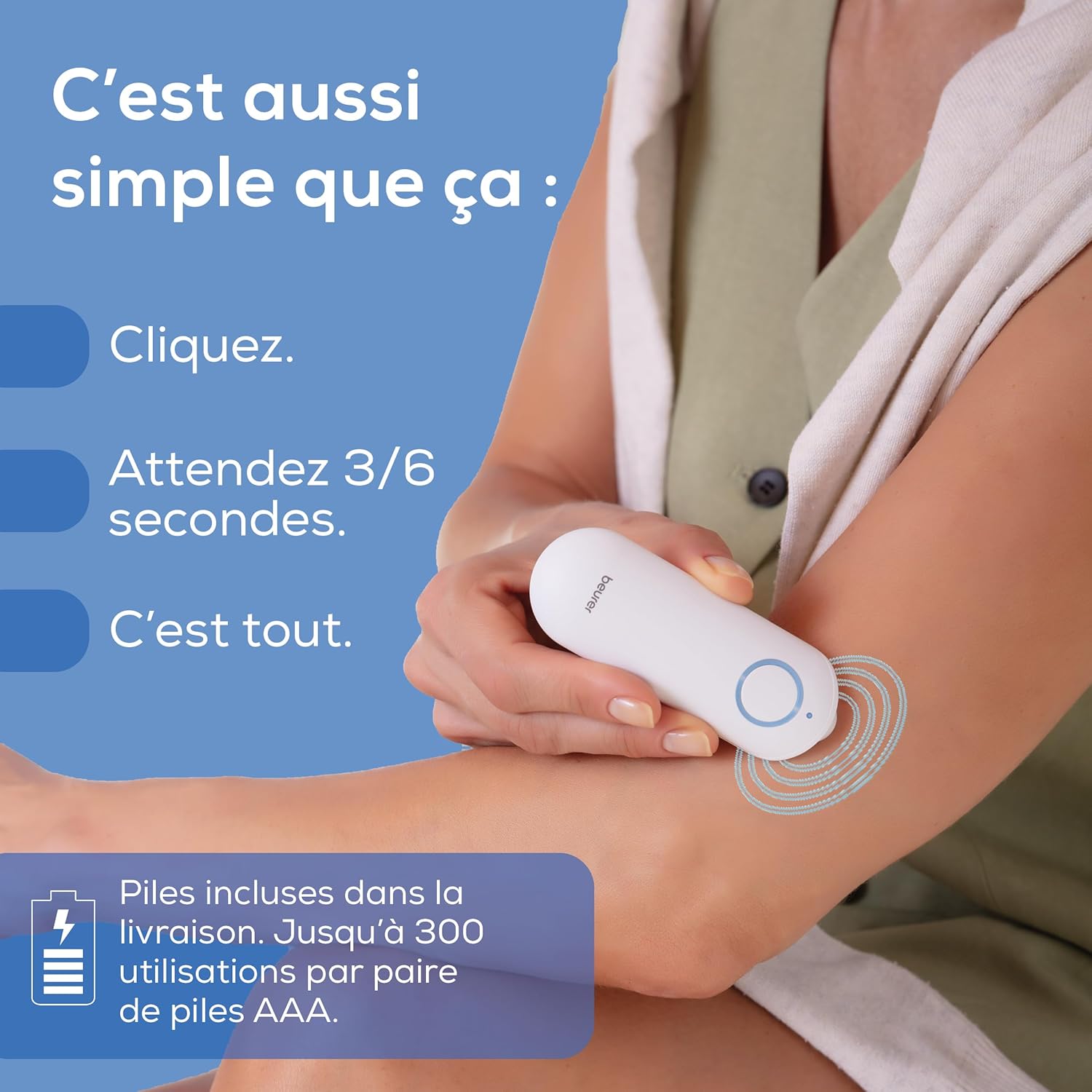 Beurer BR 60 Stylo Anti-Démangeaison - Soulagement Chauffant des Piqûres d'Insectes
