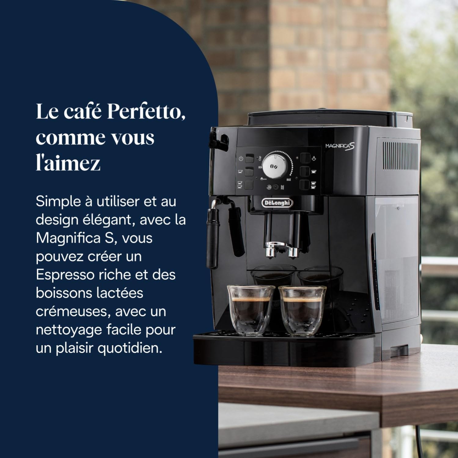 De'Longhi Magnifica S - Automatic Coffee Machine 2 Drinks Black | Coffee Bean Machine, Manual Milk Frother, Espresso and Cappuccino, 2 Cup Function, Button Cont