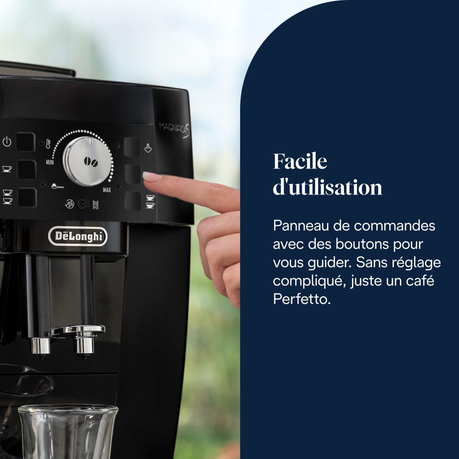 De'Longhi Magnifica S - Automatic Coffee Machine 2 Drinks Black | Coffee Bean Machine, Manual Milk Frother, Espresso and Cappuccino, 2 Cup Function, Button Cont