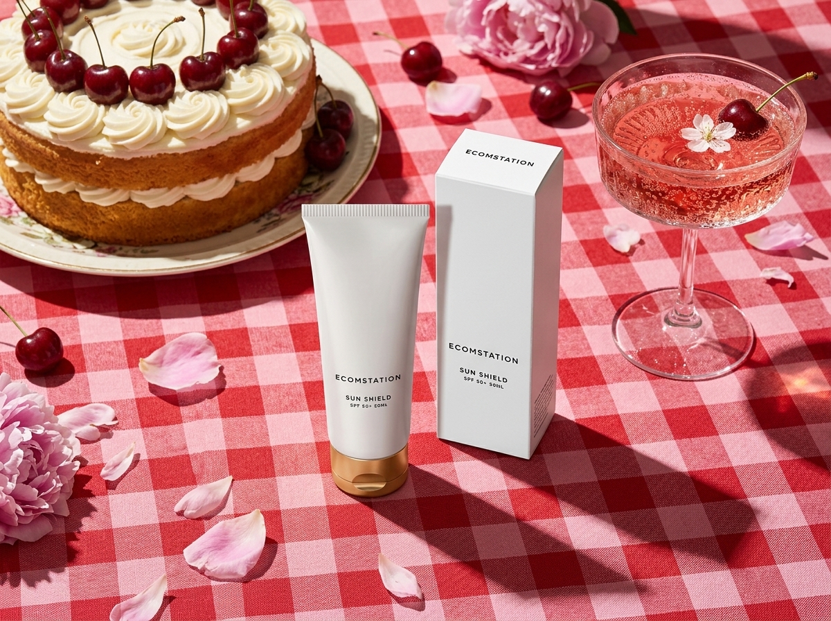 A high-angle commercial product photograph