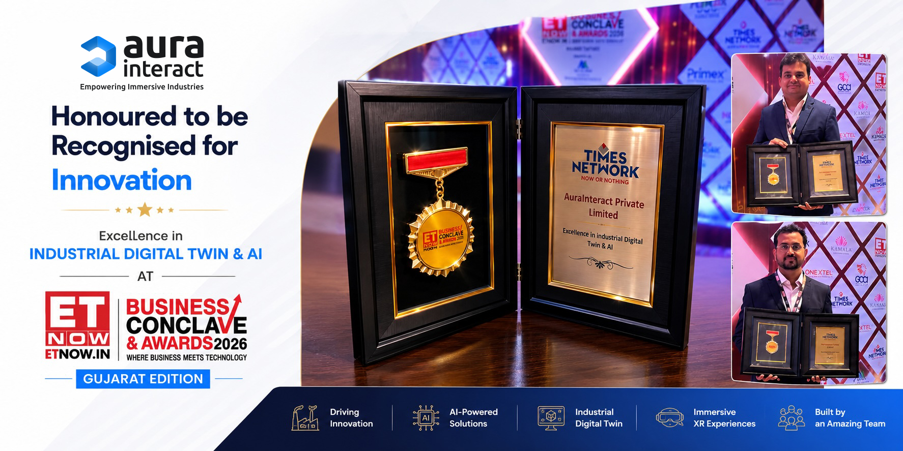 Aura Interact Wins “Excellence in Industrial Digital Twin & AI” Award at ET Now Business Conclave & Awards 2026